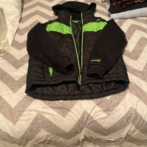 Pacific Trail Black and Neon Green Kids Puffer Jacket